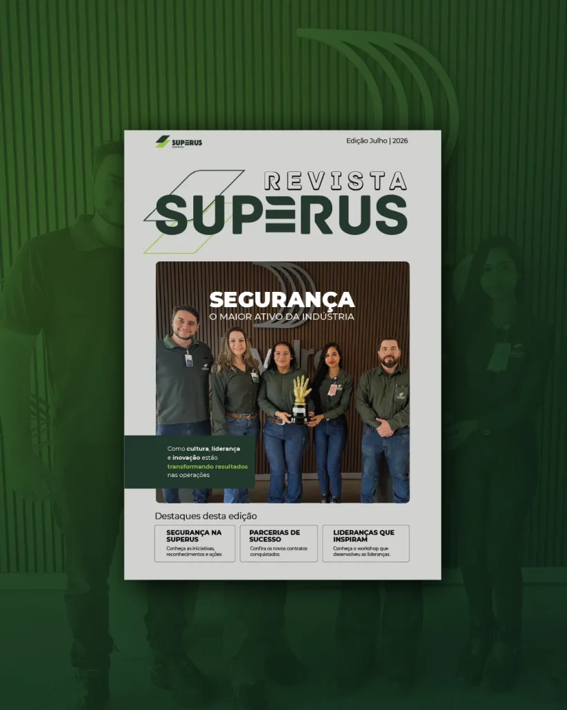 Capa revista superus engenharia - julho 2026 - Tema: Segurança na manutenção industrial